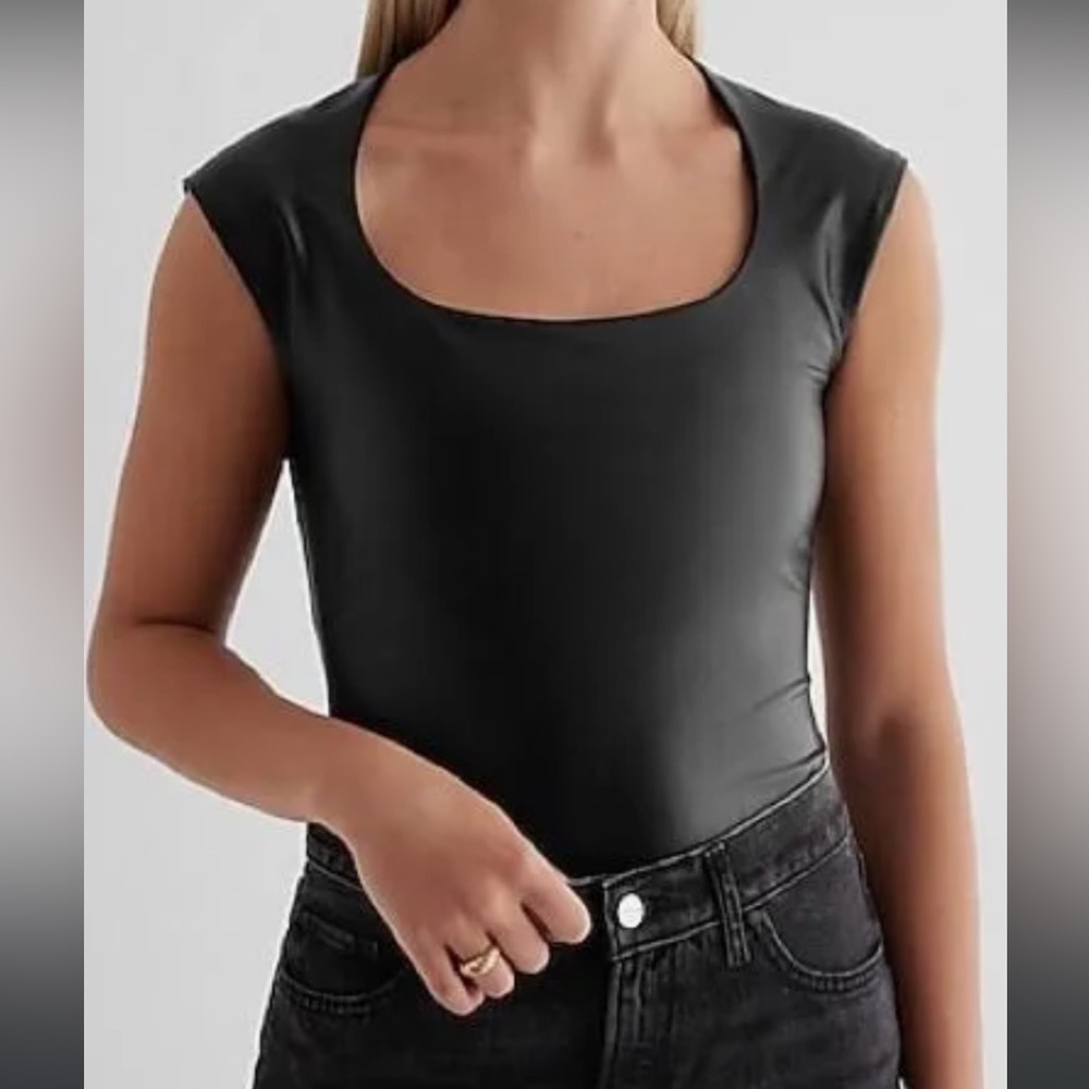Express Faux Leather Bodysuit, Body‎ Contour Collection, Size Small, NWT